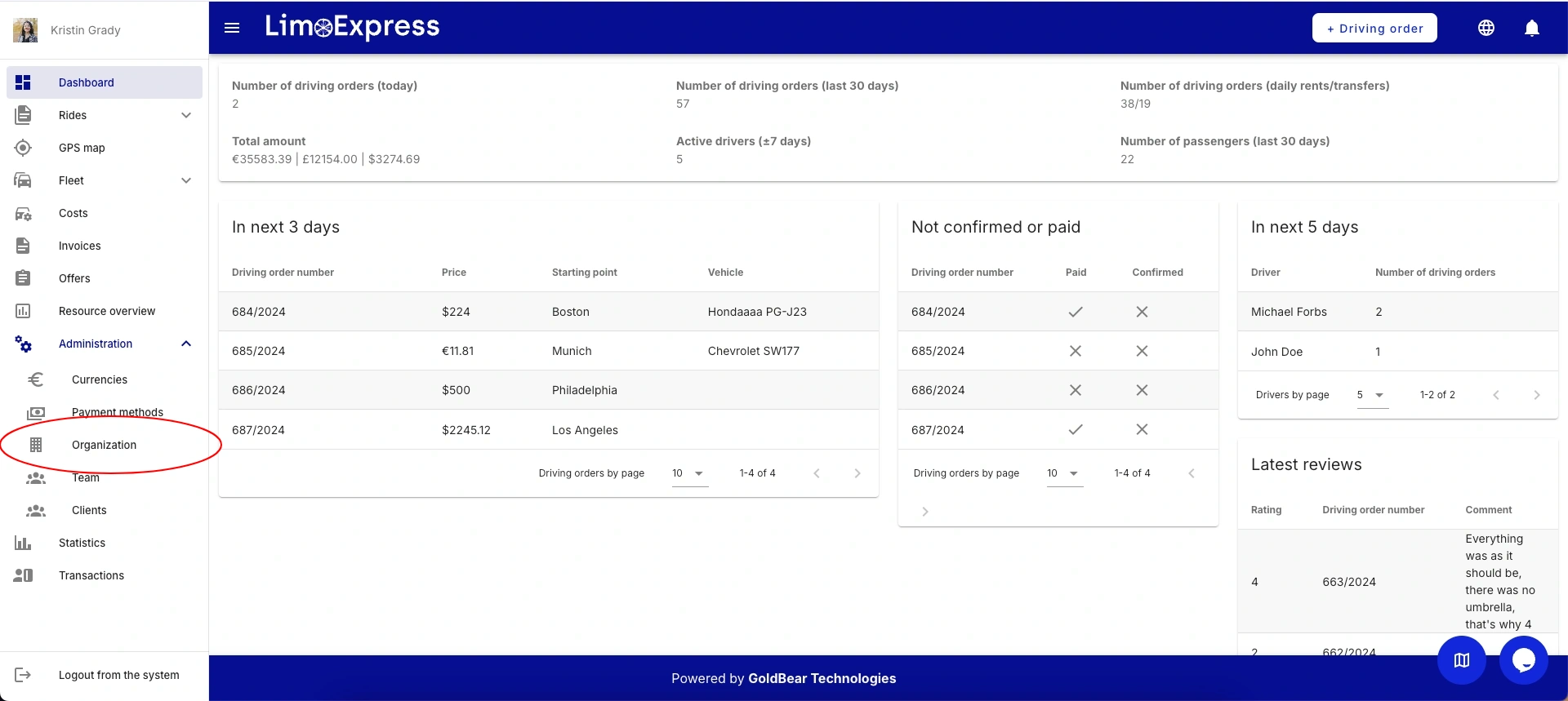 limoexpress limo software chauffeur airport transfer payment stripe connect